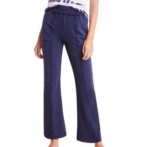 Saturday Sunday Johanna Flared Pants Navy Blue Anthropologie